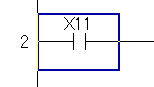 GX-Works2の回路編集画面でカーソルが青色になっている様子が分かる画像